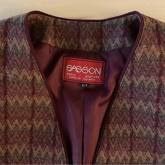 SASSON vintage wool-blend blazer. Classy. Size 6/7. - Picture 4 of 15